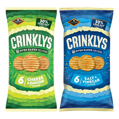 Jacob's Crinklys Salt & Vinegar Flavour Crisps 138g