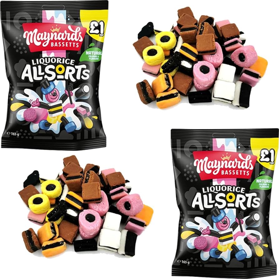 Bassetts Liquorice Allsorts Bag 165g บาสเซตต์ ลีคริซ ออลโซส์ แบบถุง 165 กรัม