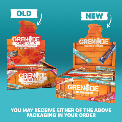 Grenade Carb Killa 12 Bar Selection Box 720g เกรนเนต ช็อกโกแลต โปรตีนบาร์ รวมรสชาติ 12 แท่ง 720กรัม