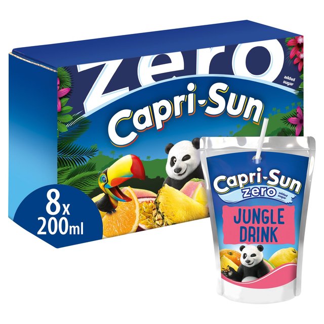 Capri-Sun 8 Pack Jungle Zero Added Sugar 1600ml  คาปรี-ซัน จังเกิ้ล ซีโร่1600มล.