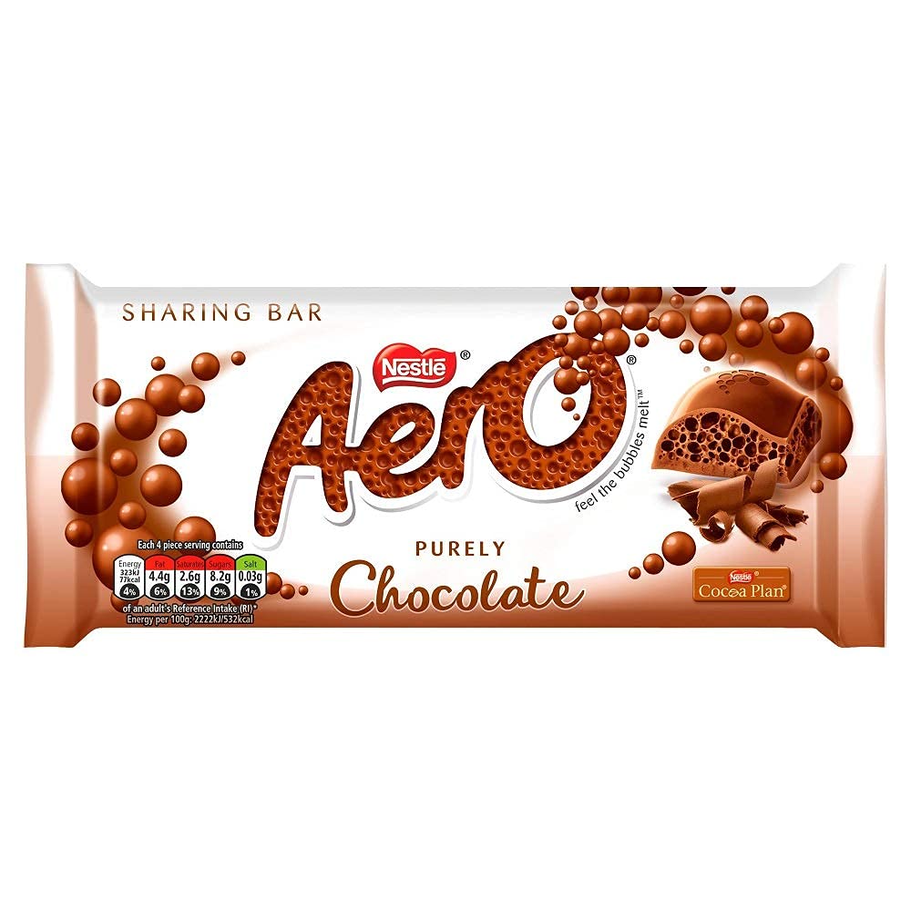 Nestle Aero Bubbly Bar Milk Chocolate Multipack [27gx4] 108g เนสท์เล่ แอโร บับบลี่ บาร์ ช็อกโกแลตนม มัลติแพ็ค [27กรัมx4] 108 กรัม