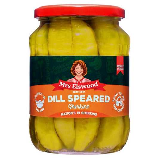[BestBefore-30Nov2025] Mrs Elswood Dill Speared Gherkins 670g