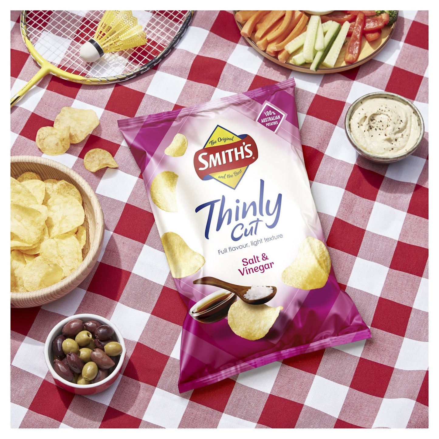 [Best Before 4-Oct-2026]Smith's Thinly Cut Salt & Vinegar Flavor Chips 175g
