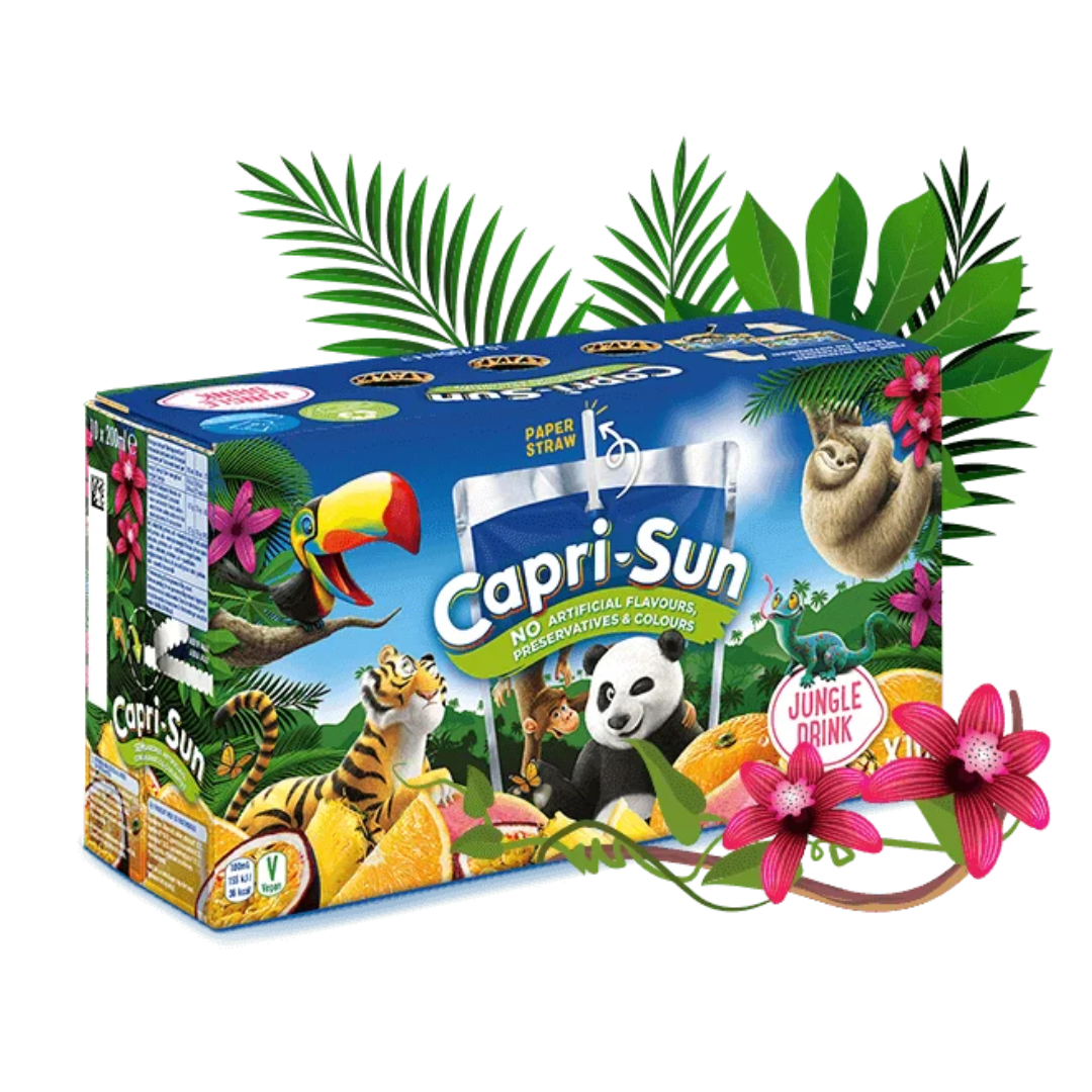 Capri-Sun 8 Pack Jungle Zero Added Sugar 1600ml  คาปรี-ซัน จังเกิ้ล ซีโร่1600มล.