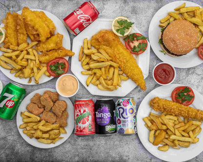 Kershaws Fish & Chips 400g เคอร์ชอว์ส เนื้อปลาเนื้อขาวเคลือบด้วยแป้งกรอบพร้อมมันฝรั่งทอดและถั่วลันเตา 400 กรัม