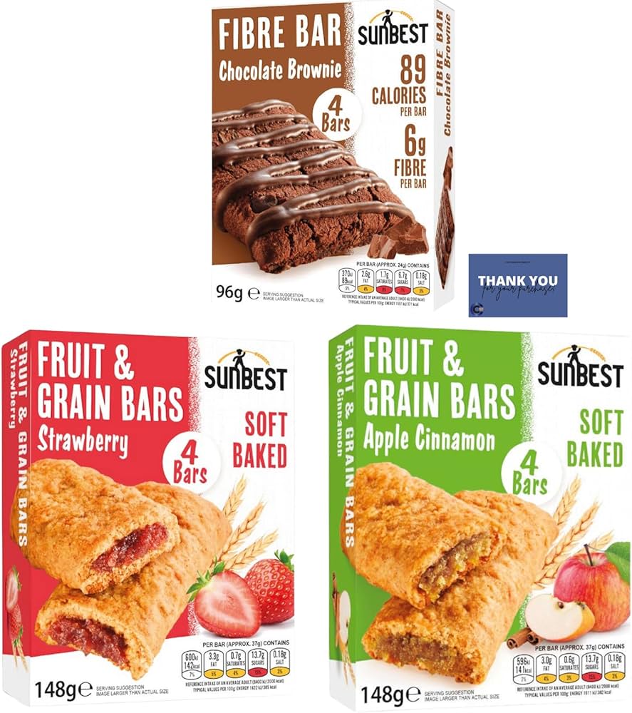 [Best before 30-Sep-2026] Sunbest Fruit & Grain Bars Apple  Cinnamon 4 Bars 148g