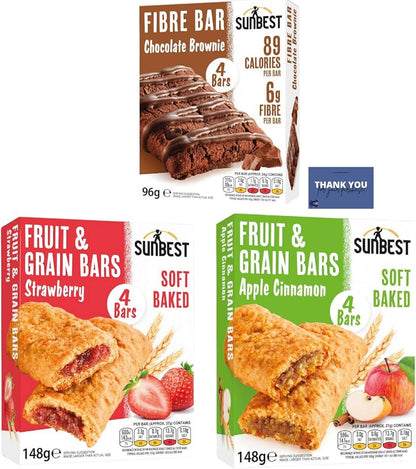 [Best before 30-Sep-2026] Sunbest Fruit & Grain Bars Apple  Cinnamon 4 Bars 148g
