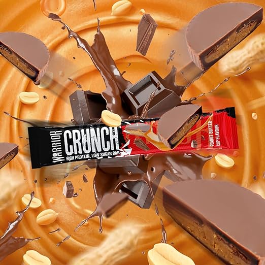 Warrior Crunch Protein Bar Peanut Butter Cup Flavour 64g วอริเออร์ ครันช์ โปรตีนบาร์ รสเนยถั่ว คัพ 64 กรัม