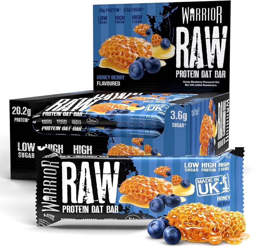 Warrior Raw Protein Oat Bar Honey Berry 75g