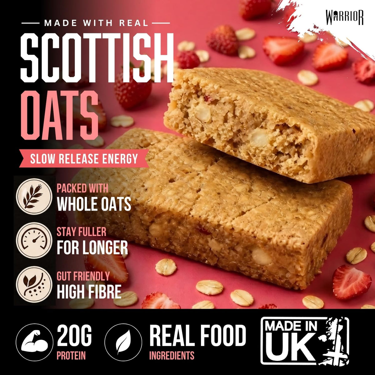 Warrior Raw Oat Protein Bar Strawberry Cheesecake 75g