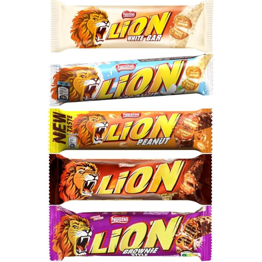 Lion Limited Edition Brownie 4 x 30g (120g) ไลอ้อน เวเฟอร์กรุบกรอบ คาราเมลหนึบ และซีเรียลกรุบกรอบ ห่อด้วยช็อกโกแลตรสบราวนี่เข้มข้น รุ่นลิมิเต็ด เอดิชั่น บราวนี่ 4 x 30g (120g)