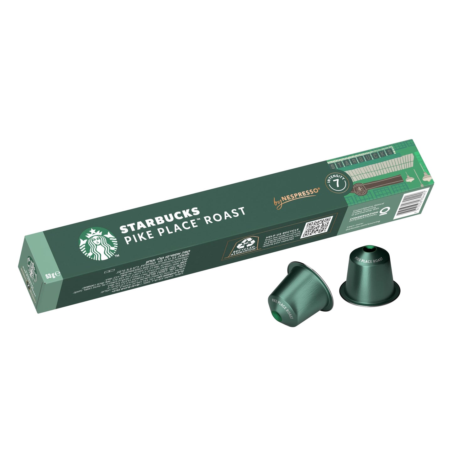 Starbucks Nespresso Pike Place Roast Lungo Coffee 10 Pods 53g