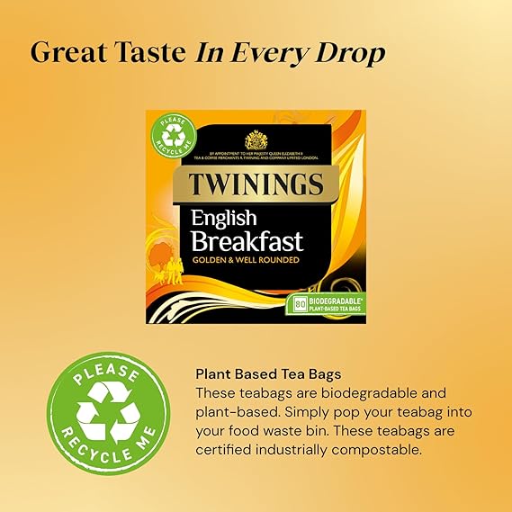 Twinings English Breakfast 80 Tea Bags 200g ทไวนิงส์ อิงลิช เบรคฟาสท์ 80 ถุงชา 200 กรัม