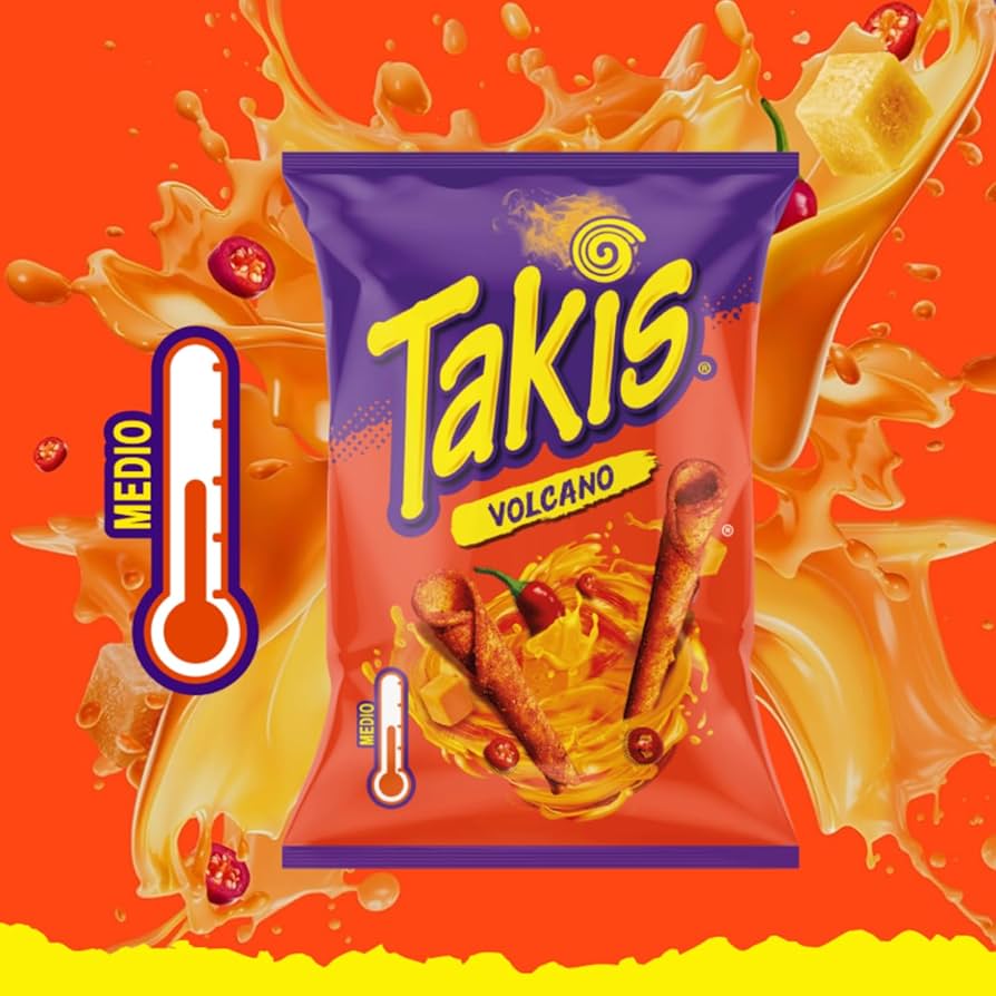 Takis Volcano Seasoned Chilli and Cheese Flavour Corn Snack 100g