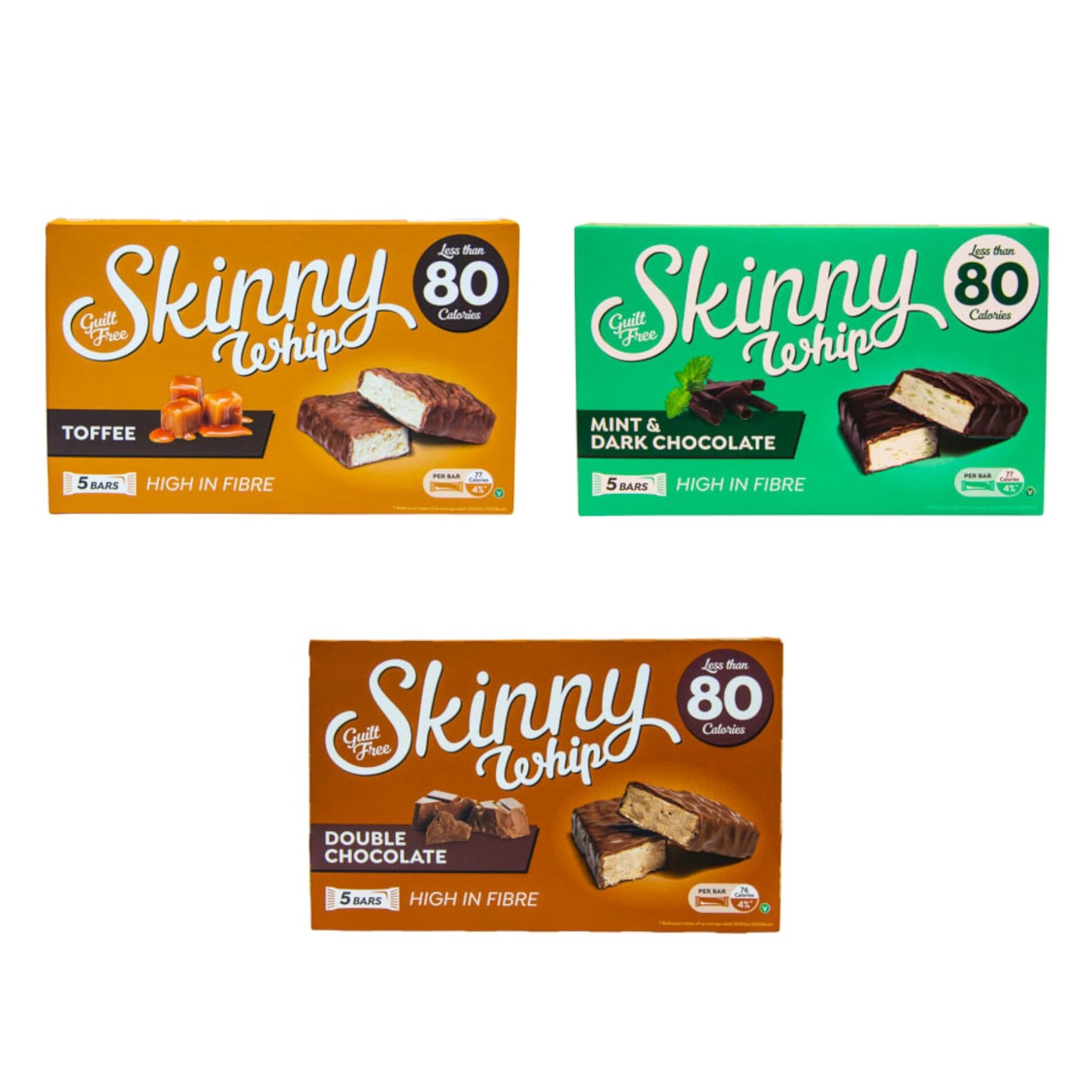 Skinny Whip Mint & Dark Chocolate Bars 5 Pack 100g