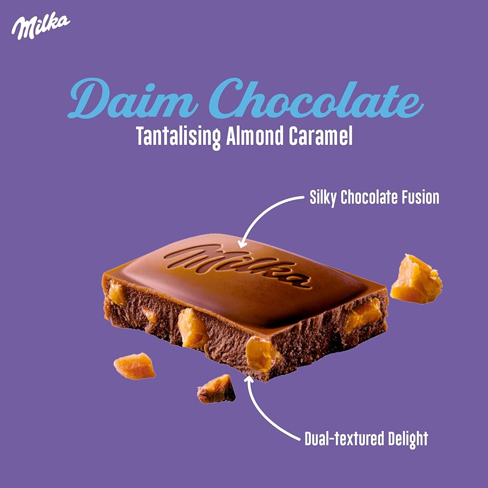 [BestBefore-27Oct2025] Milka Alpine Daim Milk Chocolate Bar 100g