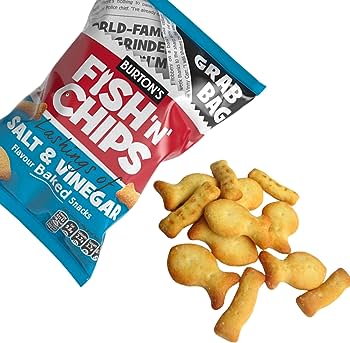 [Best Before 31/Jul/2024]Burton’s Fish 'n' Chips Salt & Vinegar 5 pack 125g ฟิช แอนด์ ชิปส์ เกลือและน้ำส้มสายชู 5 แพ็ค 125 กรัม