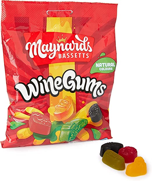 Maynards Bassetts Wine Gums Bag 165g เมย์นาร์ด บาสเซ็ตส์ ไวน์กัมส์ แบบถุง 165 กรัม