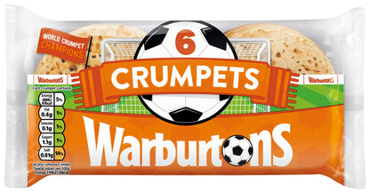 Warburtons Crumpets 6 Pcs 390g วอร์เบอร์ตันส์ ครัมเป็ต 6 ชิ้น 390 กรัม