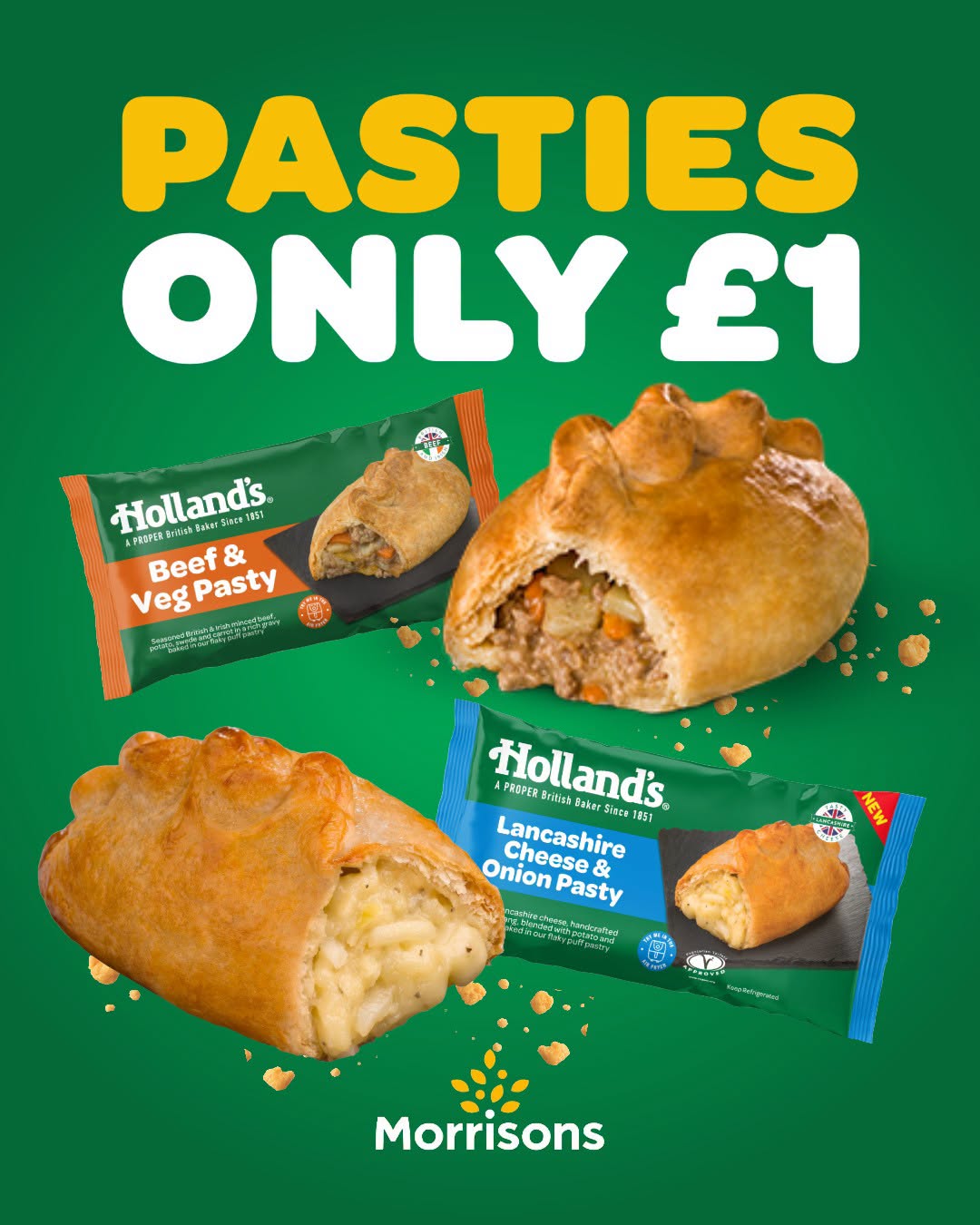 Holland's 2 Beef & Veg Pasties 280g