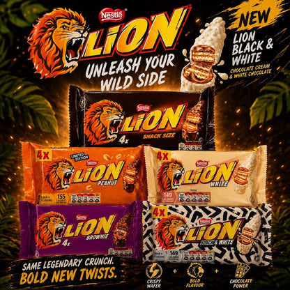 Nestle Lion Bar Black & White Chocolate 4 Bars