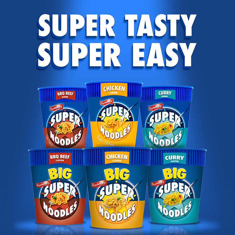 Batchelors Super Noodles Curry Flavour 75g แบทเชลเลอร์ ซุปเปอร์นู้ดเดิ้ล รสแกงกะหรี่ 75 กรัม