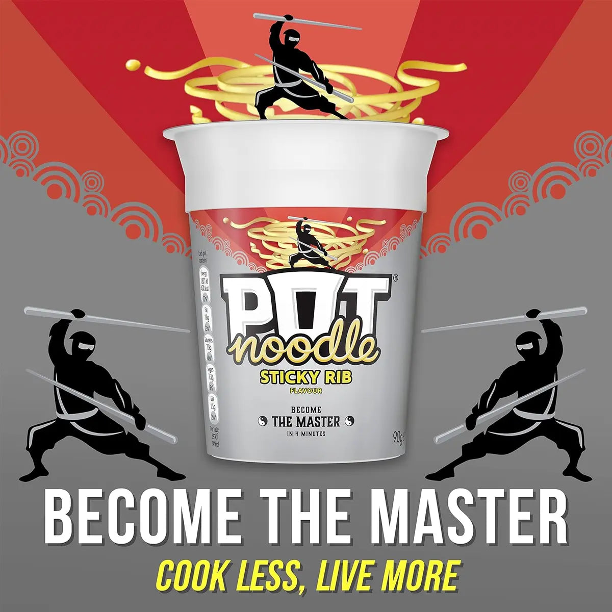 [Best Before 31-Oct-2024] Pot Noodle Standard Pot Noodle Sticky Rib 90g พ็อด นูดเดิ้ล บะหมี่กึ่งสำเร็จรูป รสซี่โครงไก่ แบบถ้วย 90 กรัม