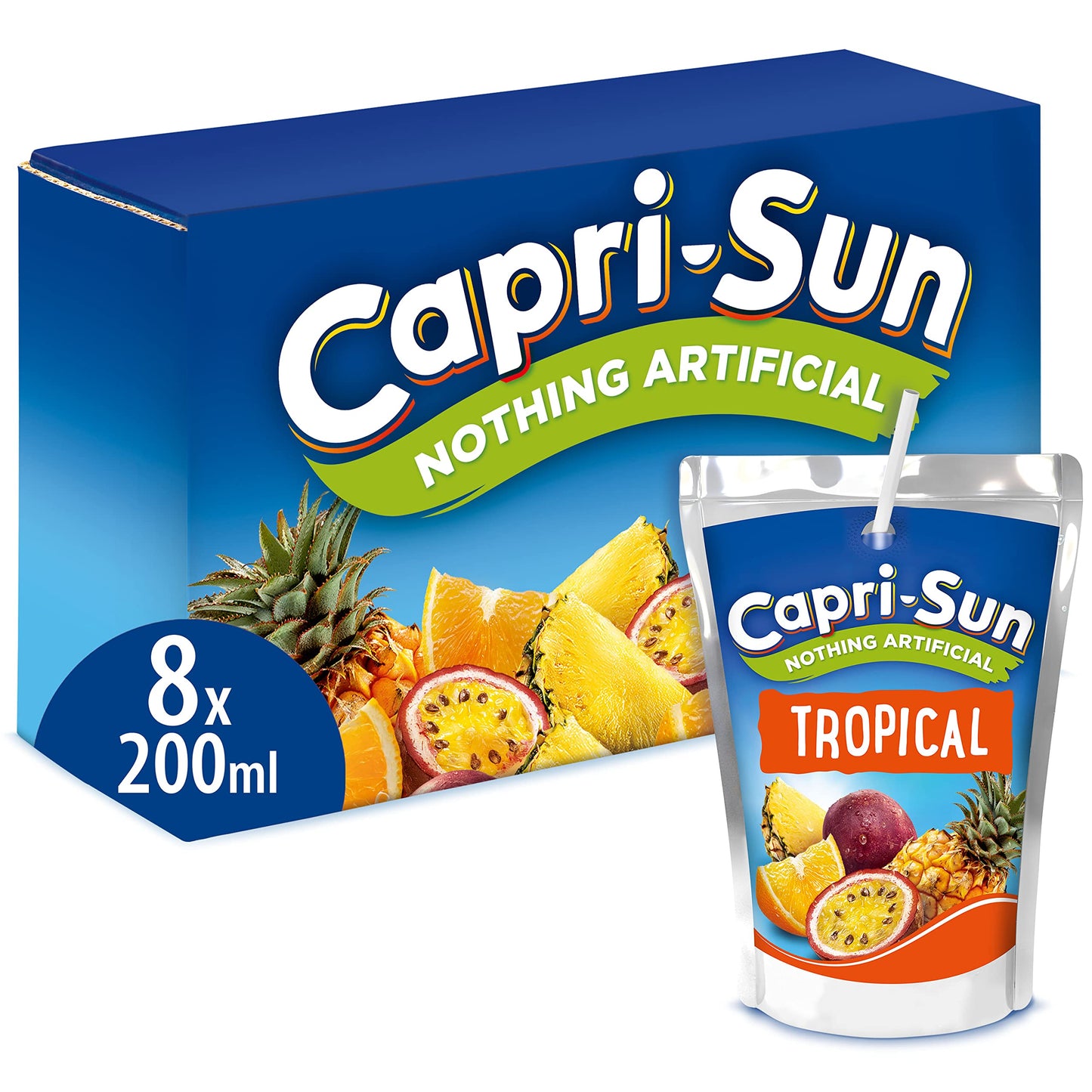 Capri-sun 8pk Tropical Zero Added Sugar 1600ml คาปรี-ซัน ทรอปิคอล 8 ซอง – 1600 มล