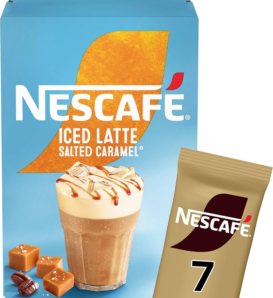 Nescafe Gold Iced Salted Caramel Latte Instant Coffee 7 x 14.5g