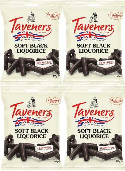 Taveners Soft Black Liquorice Sweets 165g