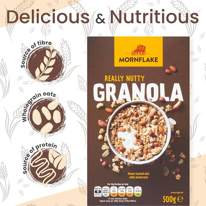 Mornflake Really Nutty Granola Honey Toasted Oats With Mixed Nuts 500g