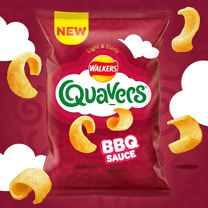 [BestBefore-28Sep2024] Walkers Quavers Grab Bag BBQ Sauce 34g Walkers ควาเวอร์ส แกร็บแบ็ก บาร์บีคิว 34กรัม