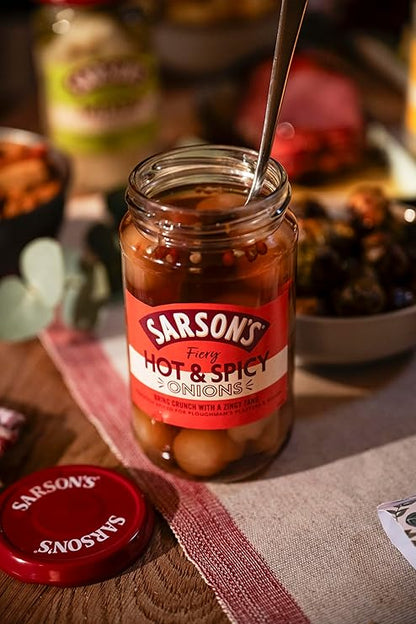 Sarson's Hot & Spicy Silverskin Onions 460g