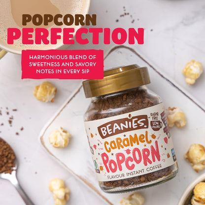 Beanies Caramel Popcorn Flavoured Instant Coffee 50g