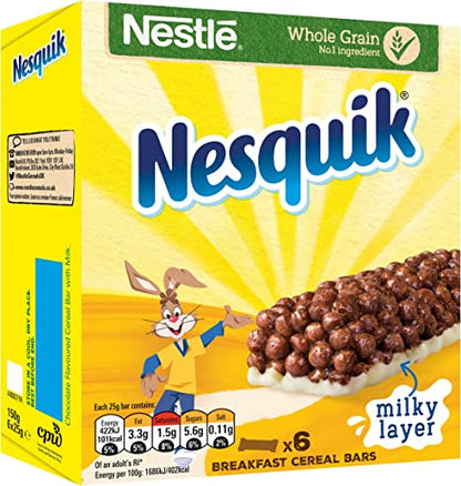 [Bestbefore-30-Apr-2025] Nestle Nesquik Cereal Bars (6 x 25g) 150g เนสท์เล่ เนสควิก ซีเรียลชนิดแท่ง (6 x 25 กรัม) 150 กรัม