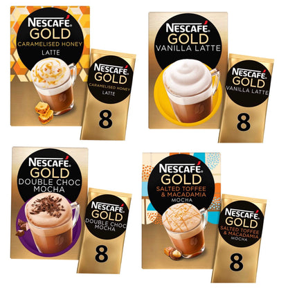 Nescafe Gold Vanilla Latte Instant Coffee 8 x 18.5g Sachets