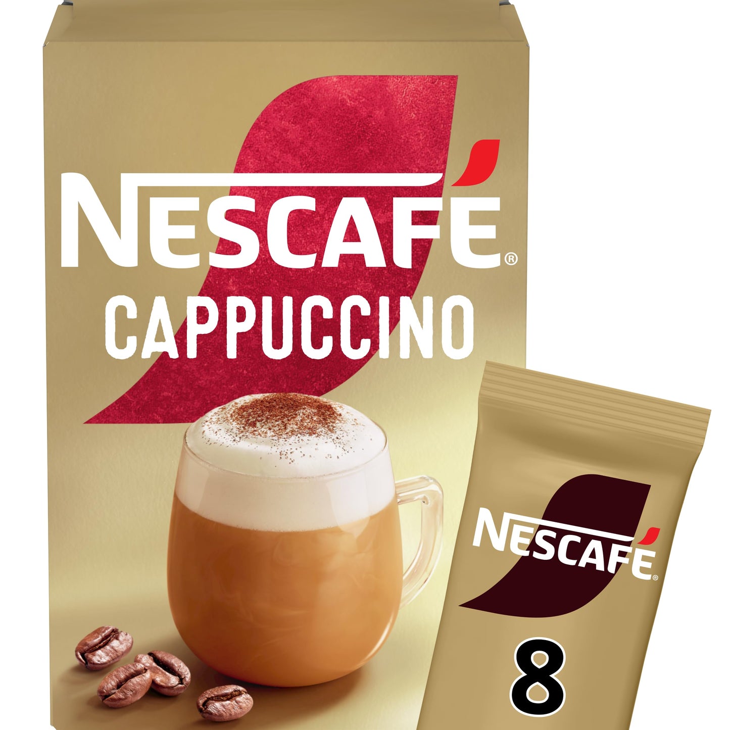 Nescafe Cappuccino Instant Coffee Sachets 8 x 15.5g Sachets
