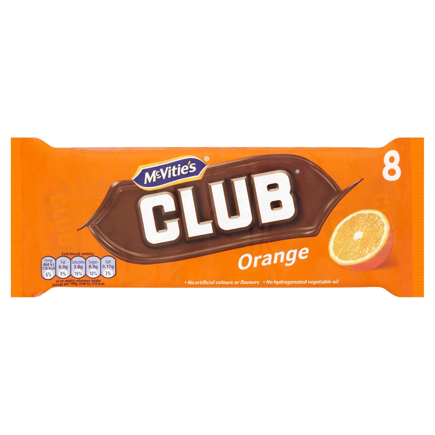 (Best Before 13Jun2026) Mcvitie's Club Orange Chocolate Biscuit Bars 7 Pack 154g