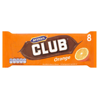 (Best Before 13Jun2026) Mcvitie's Club Orange Chocolate Biscuit Bars 7 Pack 154g