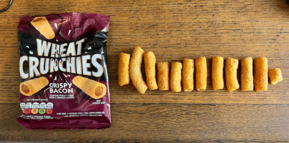 Wheat Crunchies Bacon Grab Bag Crisps 45g วีทครั้นชี่ส์เบคอนแกรบแบ็กคริสป์ 45ก