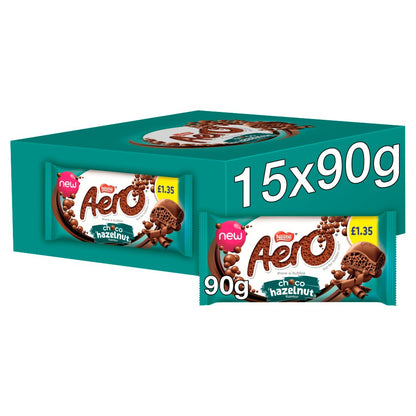 Aero Hazelnut Flavour Choco 90g แอร์โร่ ช็อกโกแลต รสเฮเซลนัท 90 กรัม