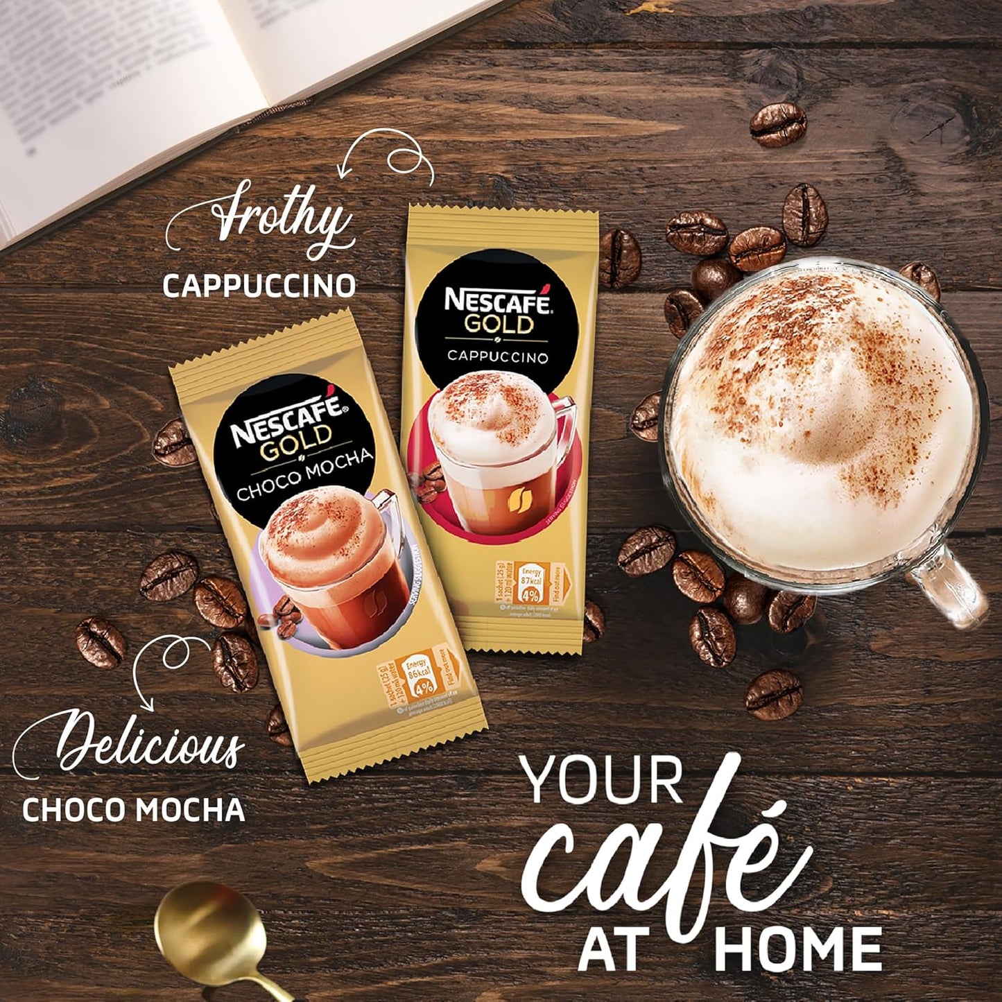 Nescafe Cappuccino Instant Coffee Sachets 8 x 15.5g Sachets