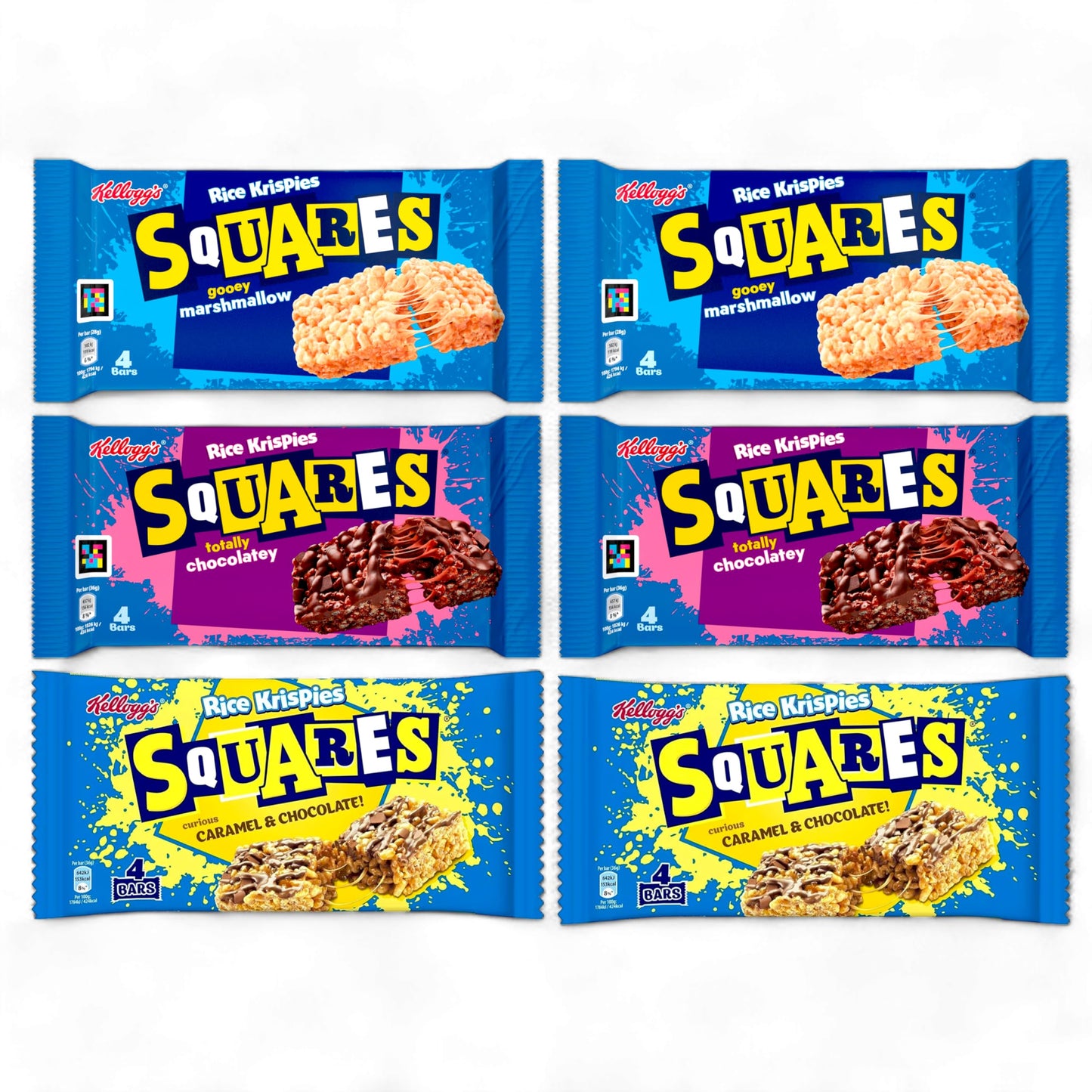 Kellogg's Rice Krispies Squares Caramel & Chocolate Snack Bars 4x36g or 144g