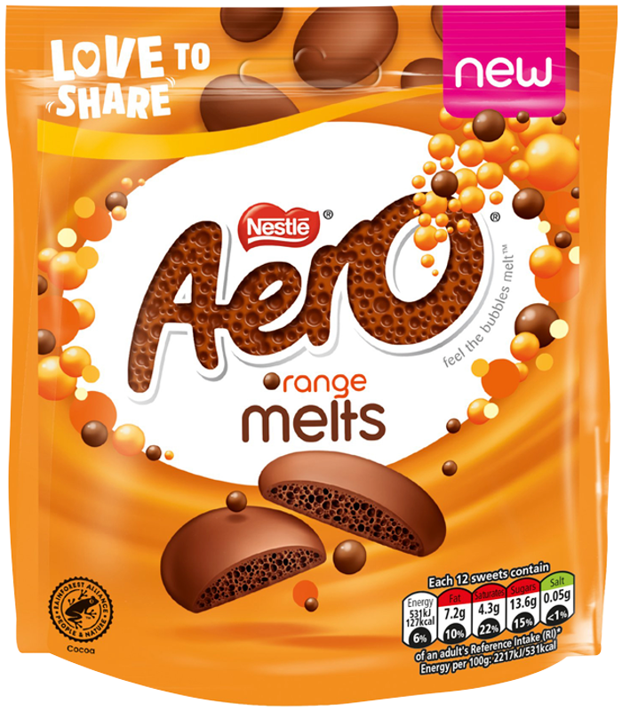 [BestBefore 28-Feb-2025] Nestle Aero Melts Orange Chocolate Sharing Bag 86g เนสท์เล่ แอโรเมลท์ รสส้ม ช็อกโกแลต แชริ่ง ซอง 86ก.