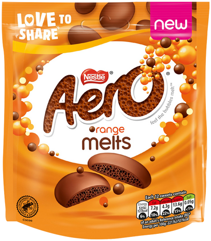 [BestBefore 28-Feb-2025] Nestle Aero Melts Orange Chocolate Sharing Bag 86g เนสท์เล่ แอโรเมลท์ รสส้ม ช็อกโกแลต แชริ่ง ซอง 86ก.