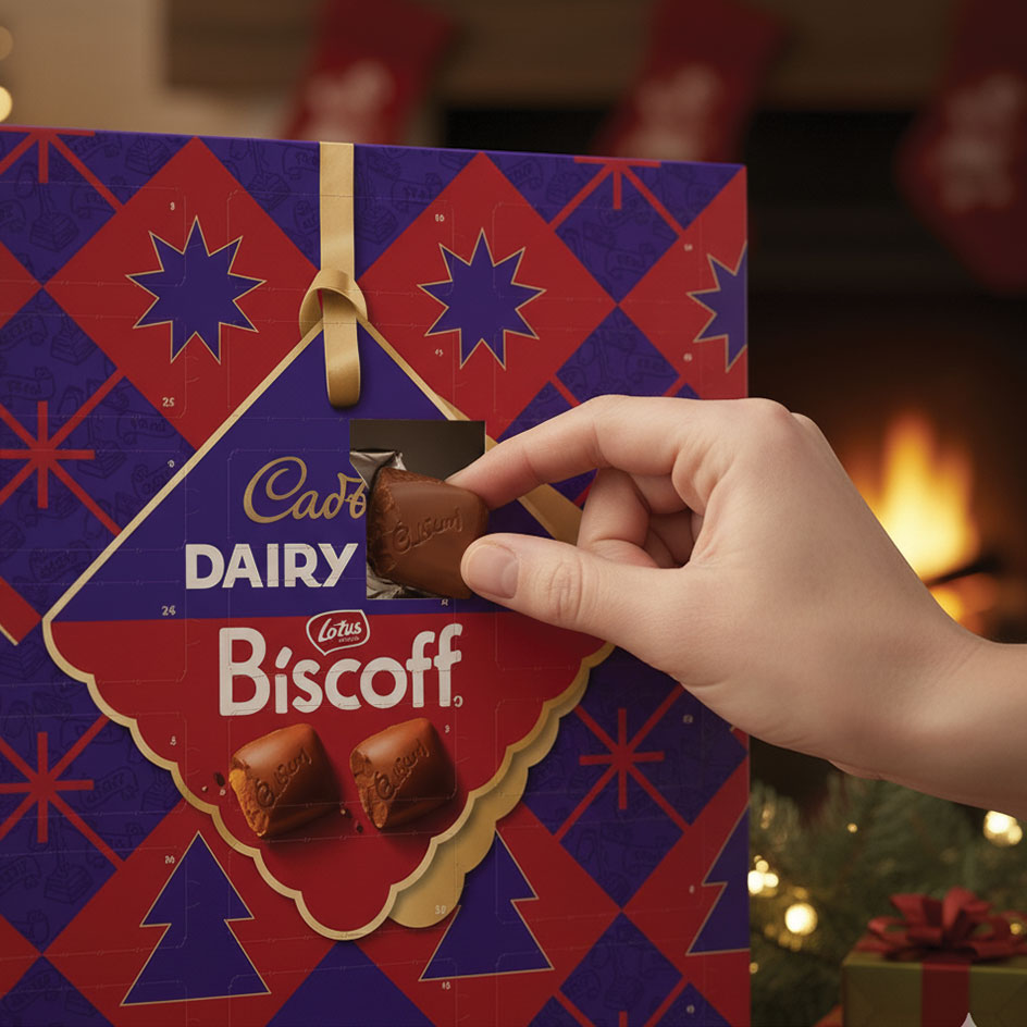 Cadbury Dairy Milk Biscoff Chunk Advent Calendar 236g แคดเบอรี แดรี่ มิลค์ บิสคอฟ ชังก์ ปฏิทินรอคริสต์มาส 236 กรัม