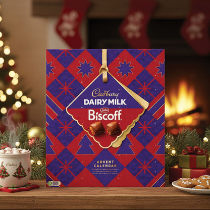 Cadbury Dairy Milk Biscoff Chunk Advent Calendar 236g แคดเบอรี แดรี่ มิลค์ บิสคอฟ ชังก์ ปฏิทินรอคริสต์มาส 236 กรัม
