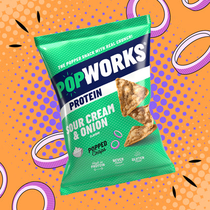 [BestBefore-21Sep2024] Popworks Sour Cream & Onion Popped Crisps 85g ป๊อปเวิร์คซาวครีมและหัวหอมป๊อปคอร์น 85ก