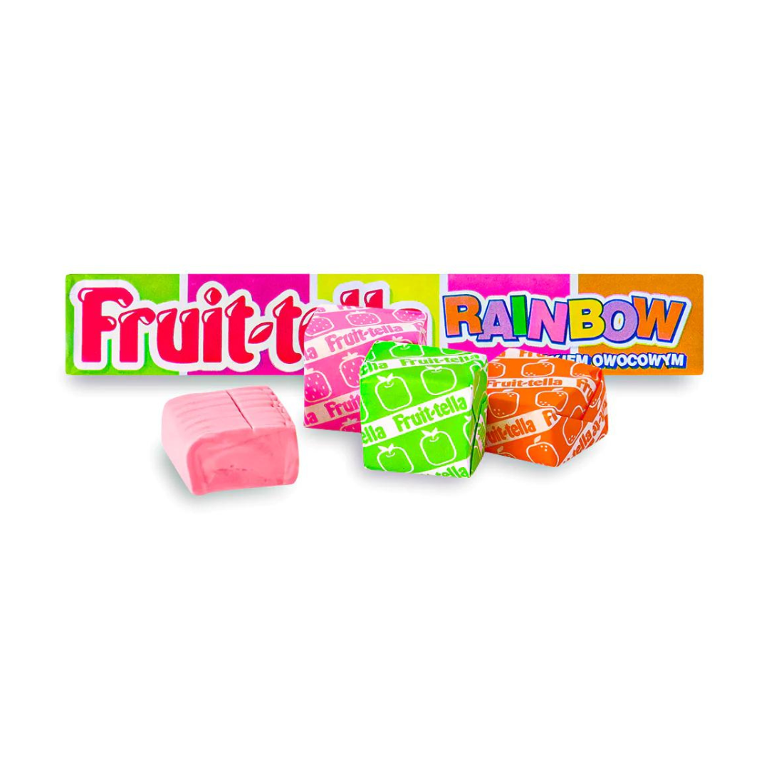 Fruit Tella Rainbow Chewy Candy with Fruit Juice 3x41g ฟรุต เทลล่า ลูกอม เคี้ยวหนึบ รสผลไม้ 3x41กรัม