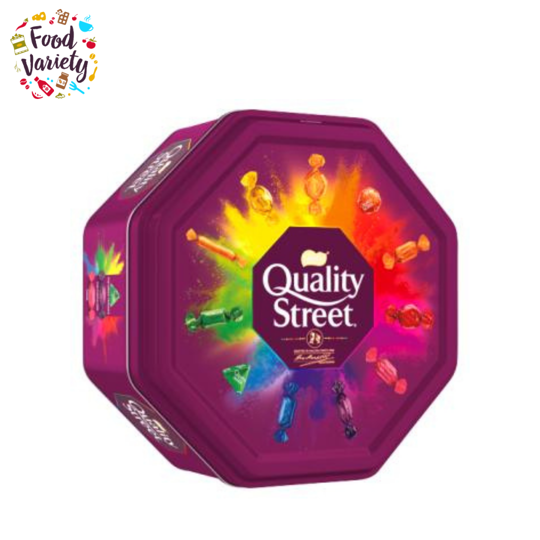 Nestle Quality Street Tin 871g เนสท์เล่ ควอลิตี้ สตรีท ช็อกโกแลตและท็อปฟี่รวมรส แบบกระป๋อง 871กรัม